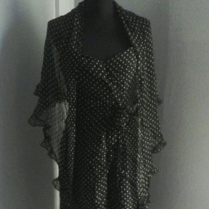 Polka Dot Dress with Shawl